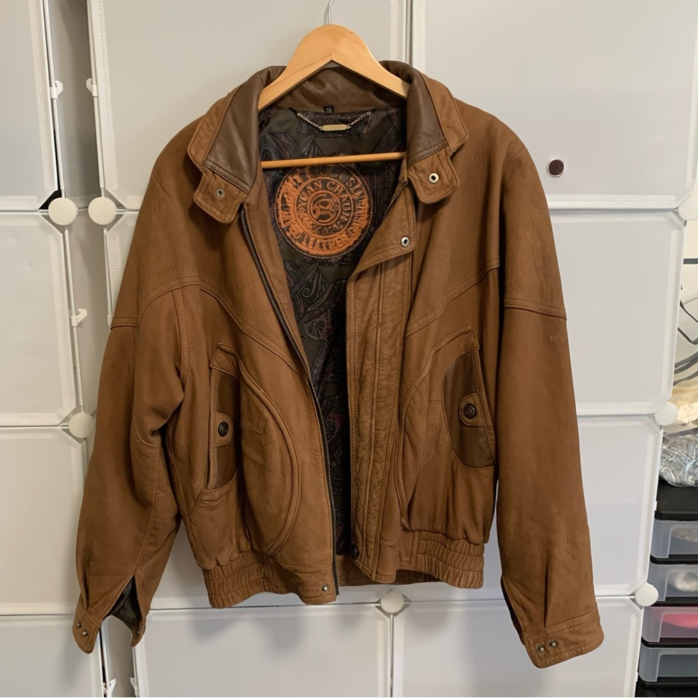 Men’s geniune lambskin leather jacket